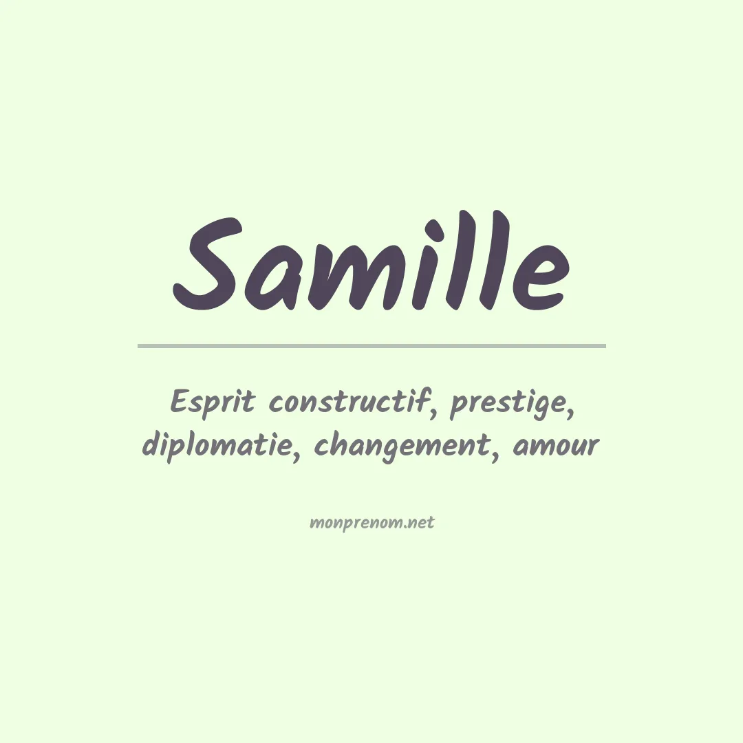 Signification du Prénom Samille