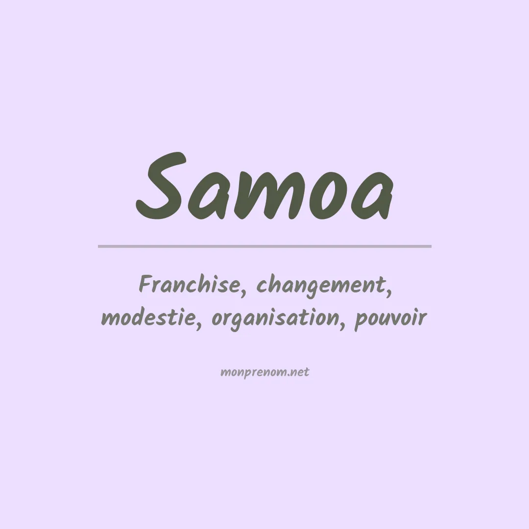 Signification du Prénom Samoa Signification du Prénom Samoa