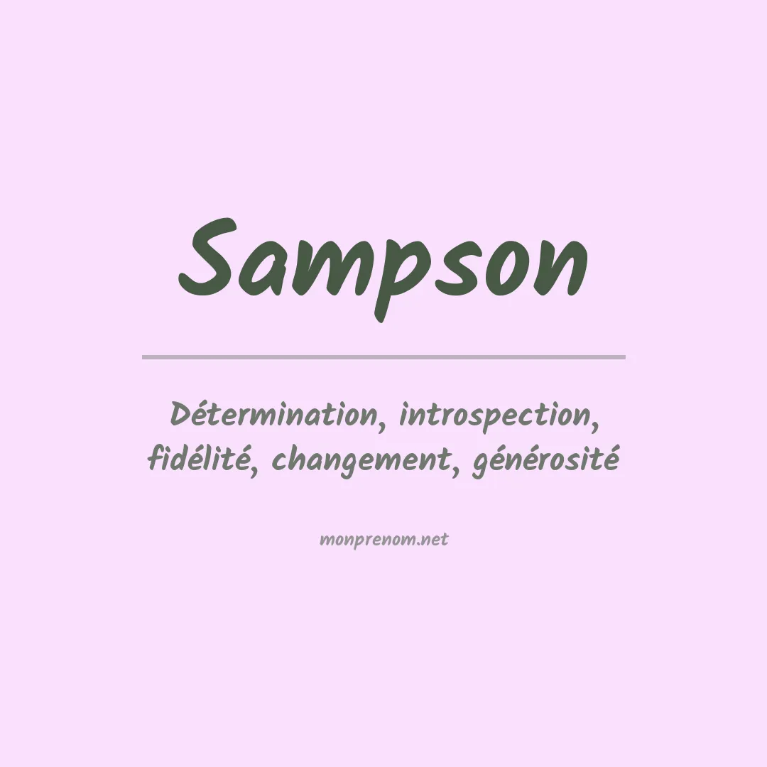 Signification du Prénom Sampson