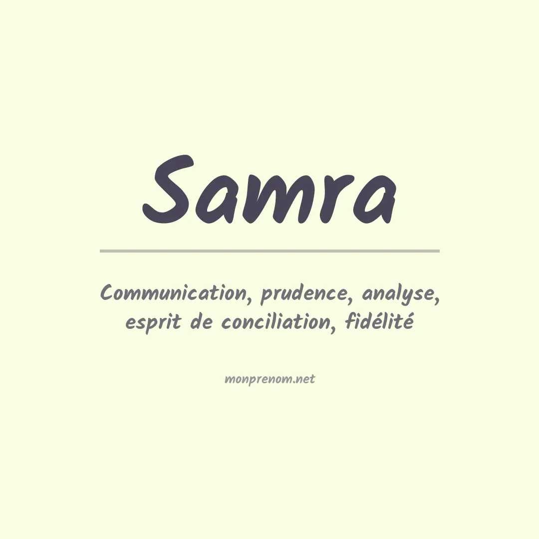 Signification du Prénom Samra