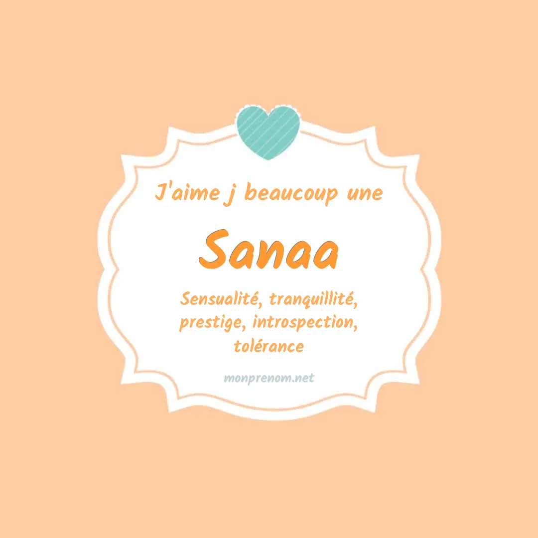 j'aime beaucoup Sanaa