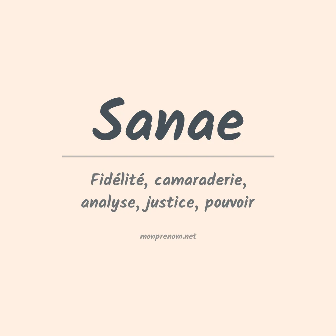 Signification du Prénom Sanae