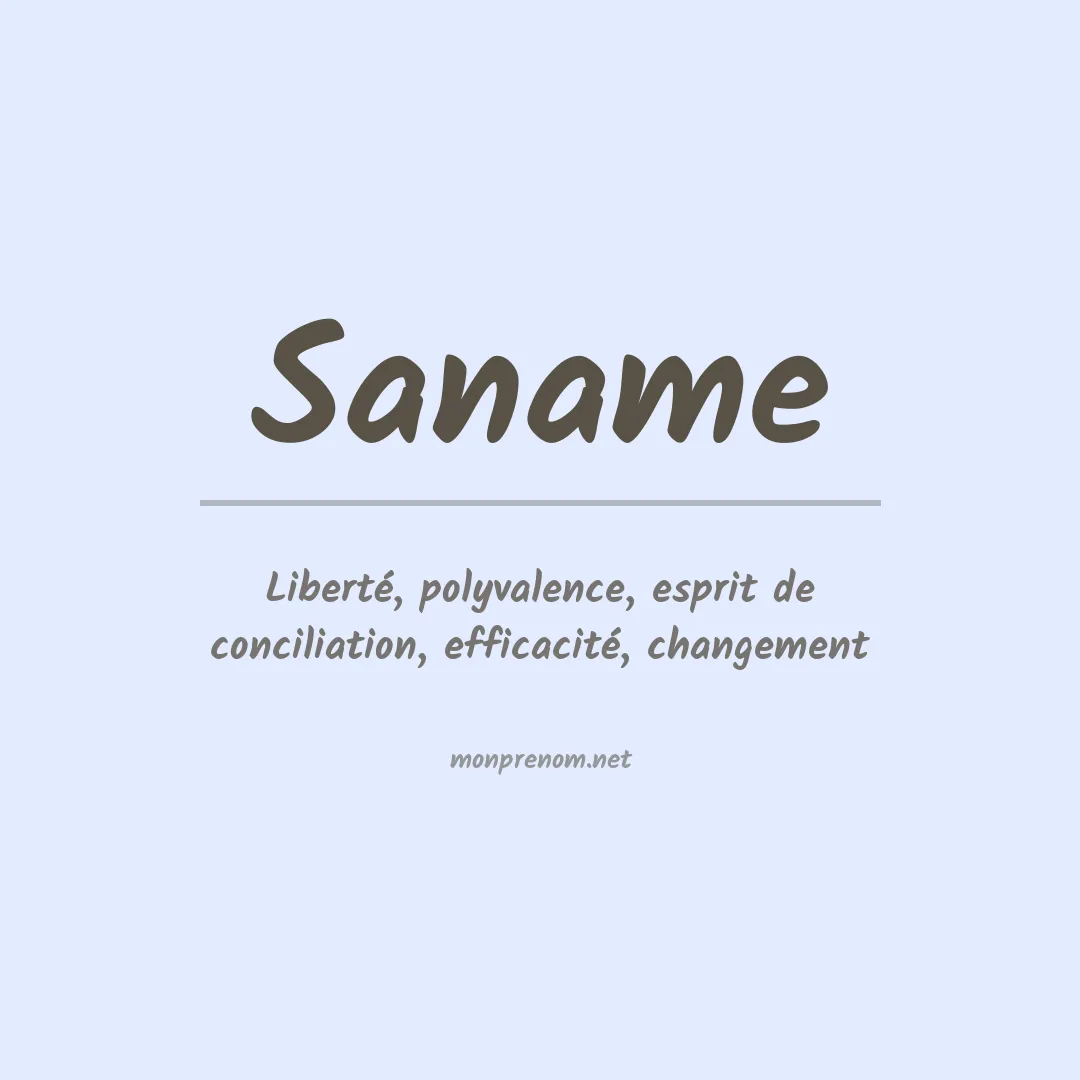 Signification du Prénom Saname