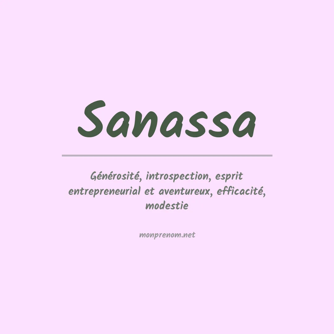 Signification du Prénom Sanassa Signification du Prénom Sanassa