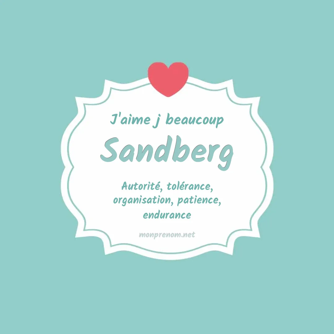 j'aime beaucoup Sandberg