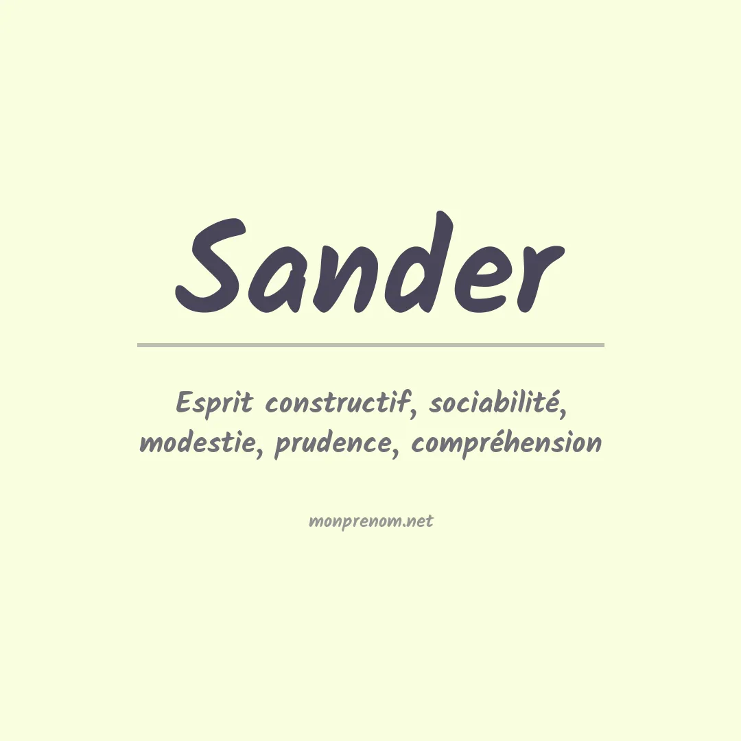 Signification du Prénom Sander