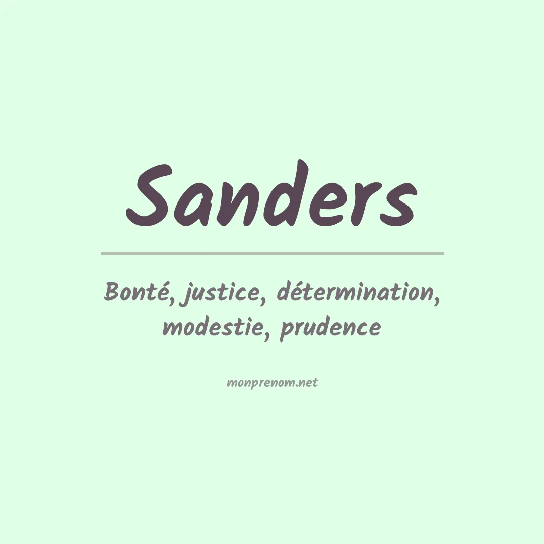 Signification du Prénom Sanders Signification du Prénom Sanders