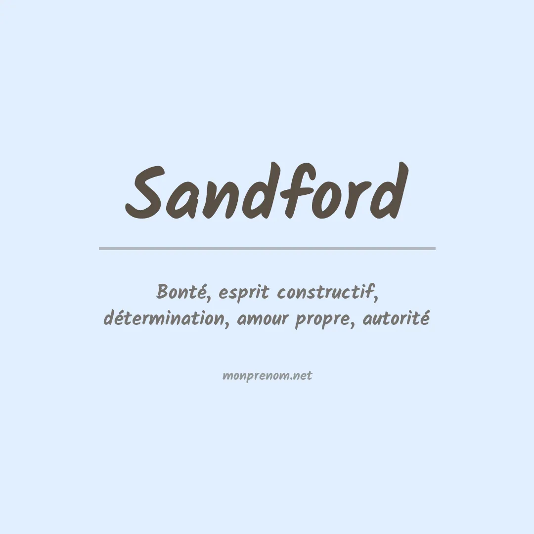 Signification du Prénom Sandford