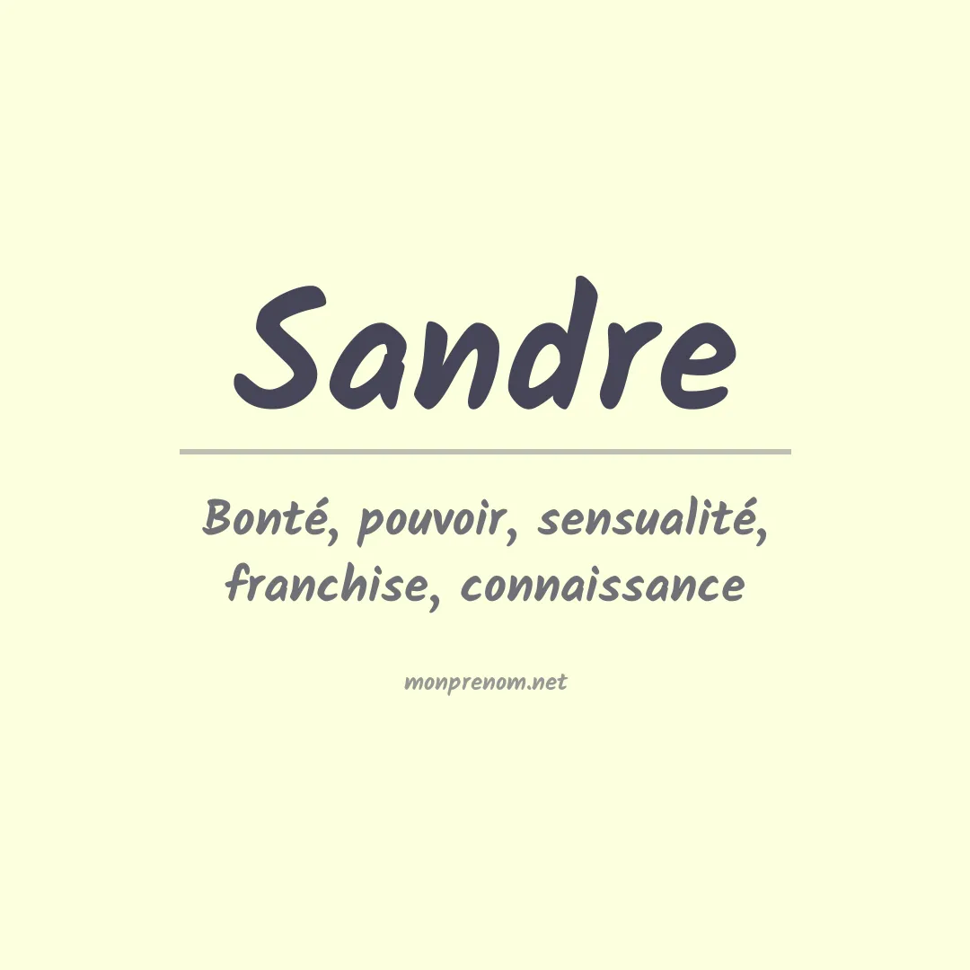 Signification du Prénom Sandre Signification du Prénom Sandre
