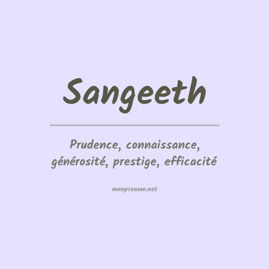 Signification du Prénom Sangeeth Signification du Prénom Sangeeth