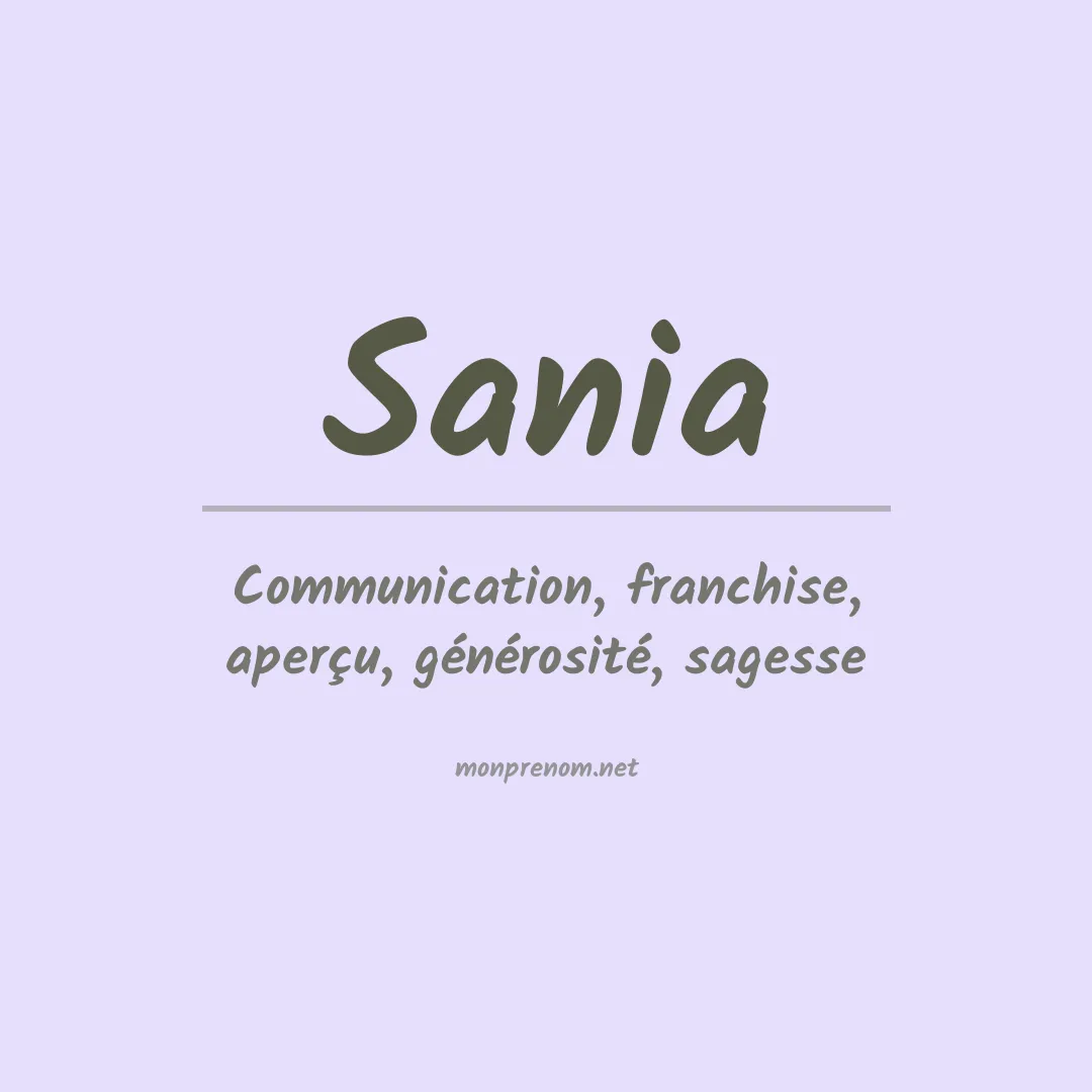 Signification du Prénom Sania