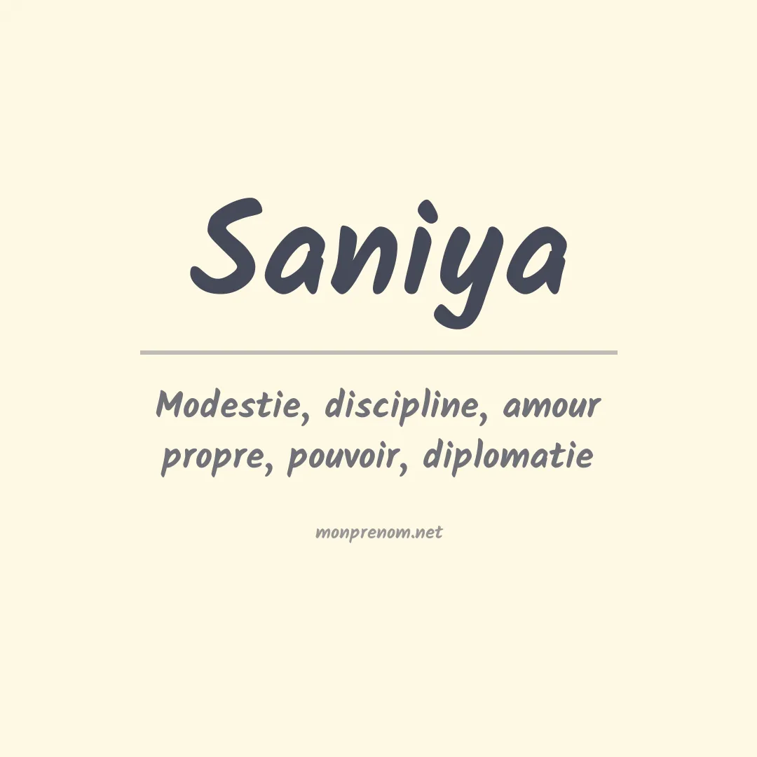 Signification du Prénom Saniya