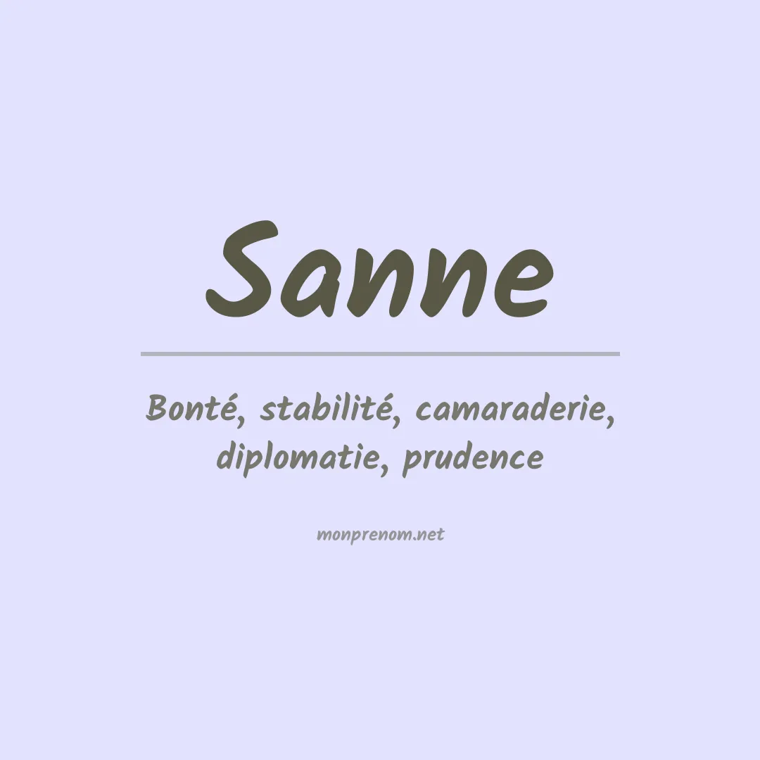 Signification du Prénom Sanne