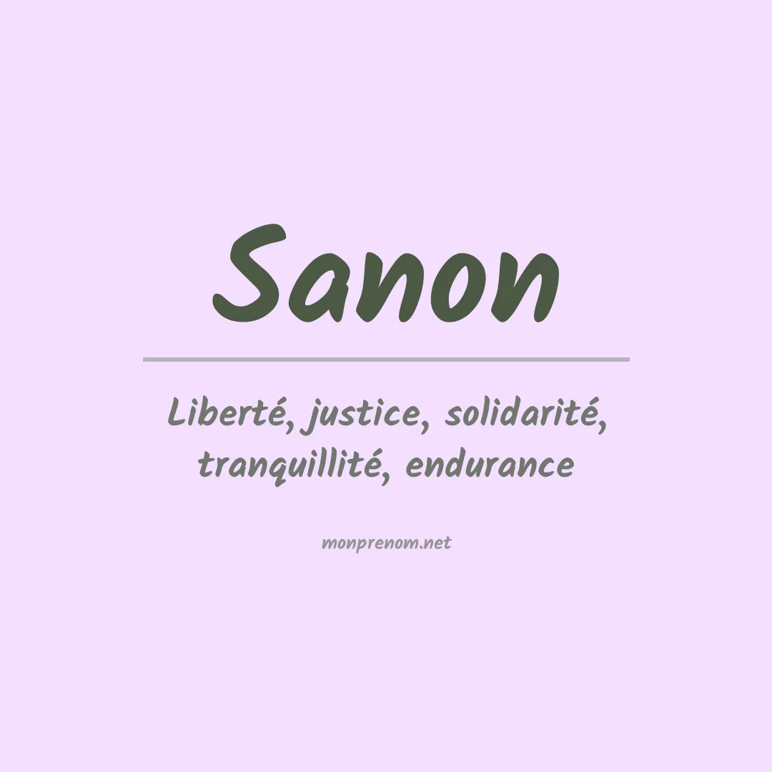 Signification du Prénom Sanon
