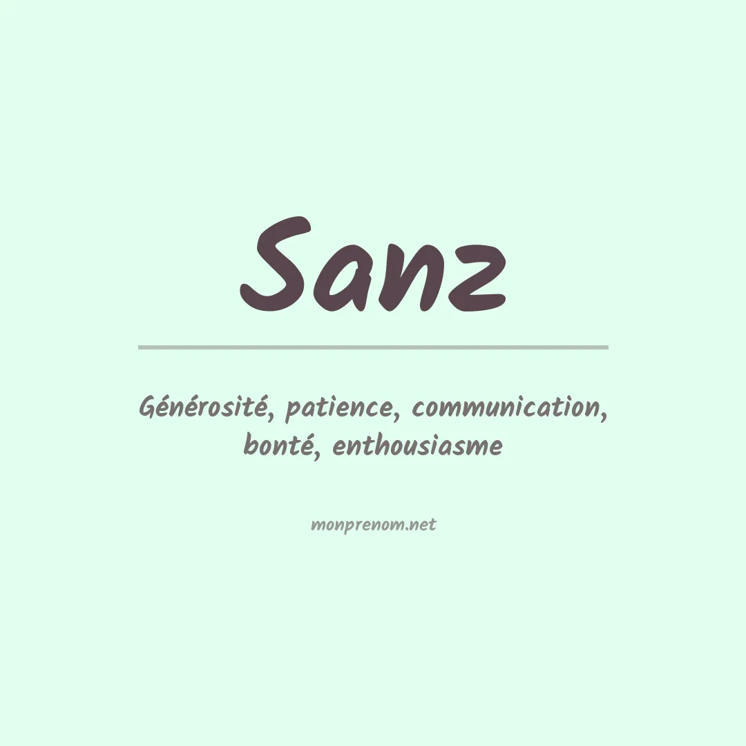 Signification du Prénom Sanz