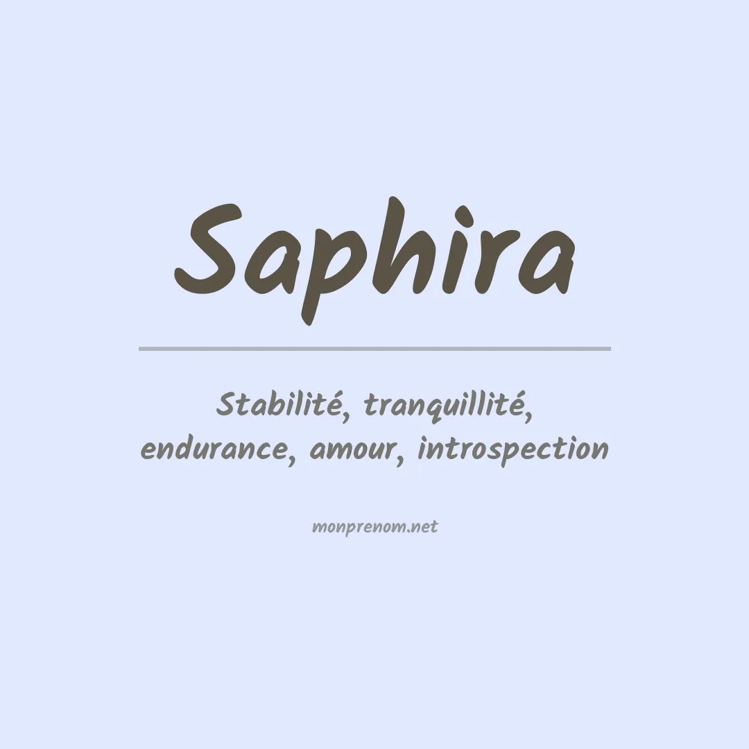 Signification du Prénom Saphira