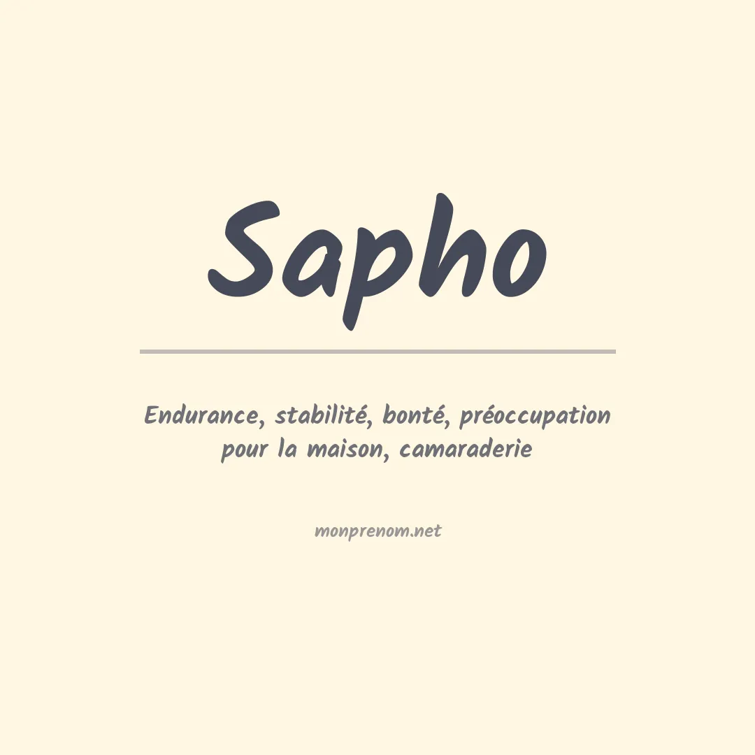 Signification du Prénom Sapho Signification du Prénom Sapho