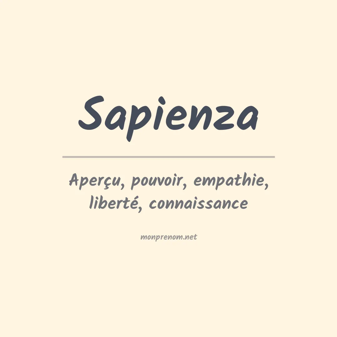 Signification du Prénom Sapienza