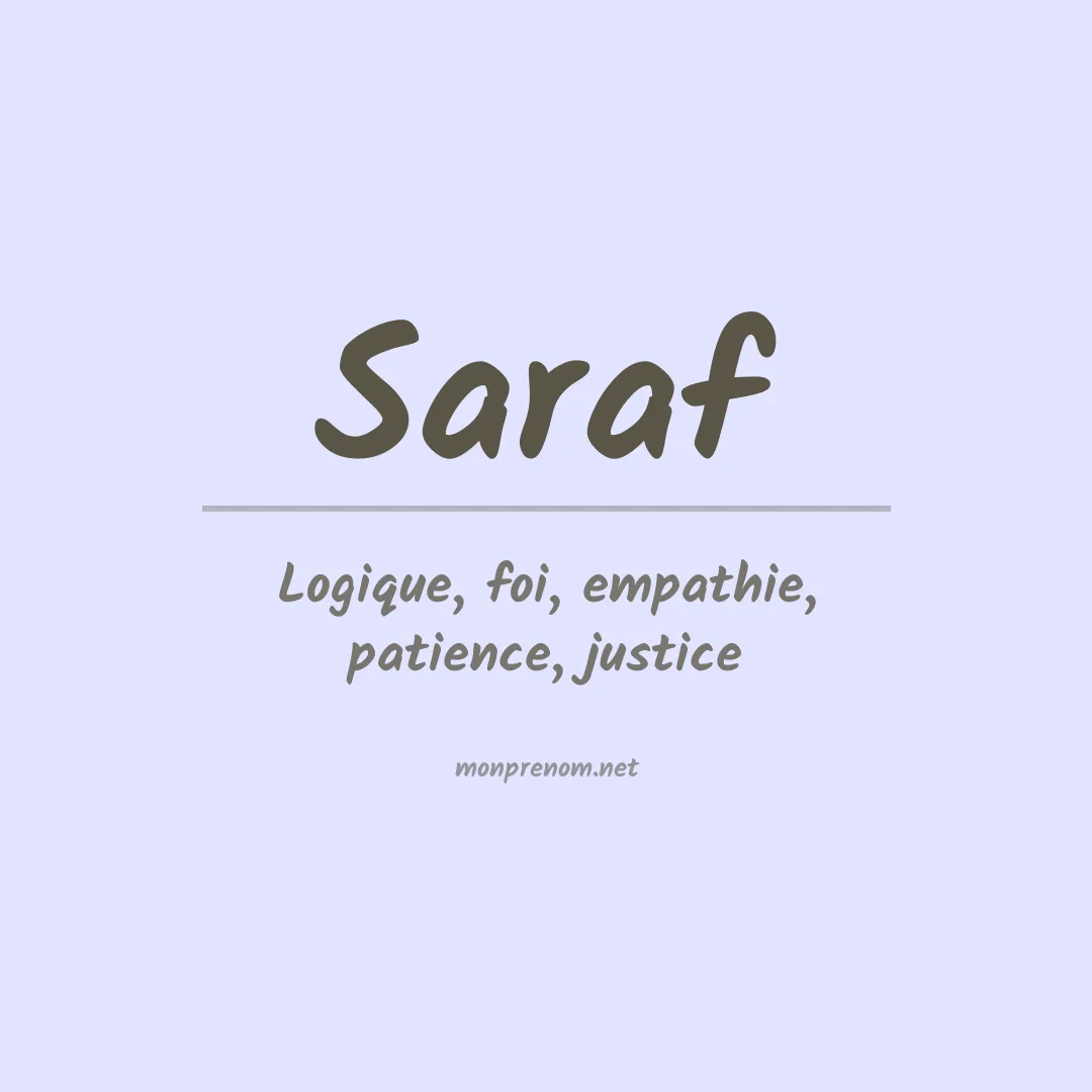 Signification du Prénom Saraf