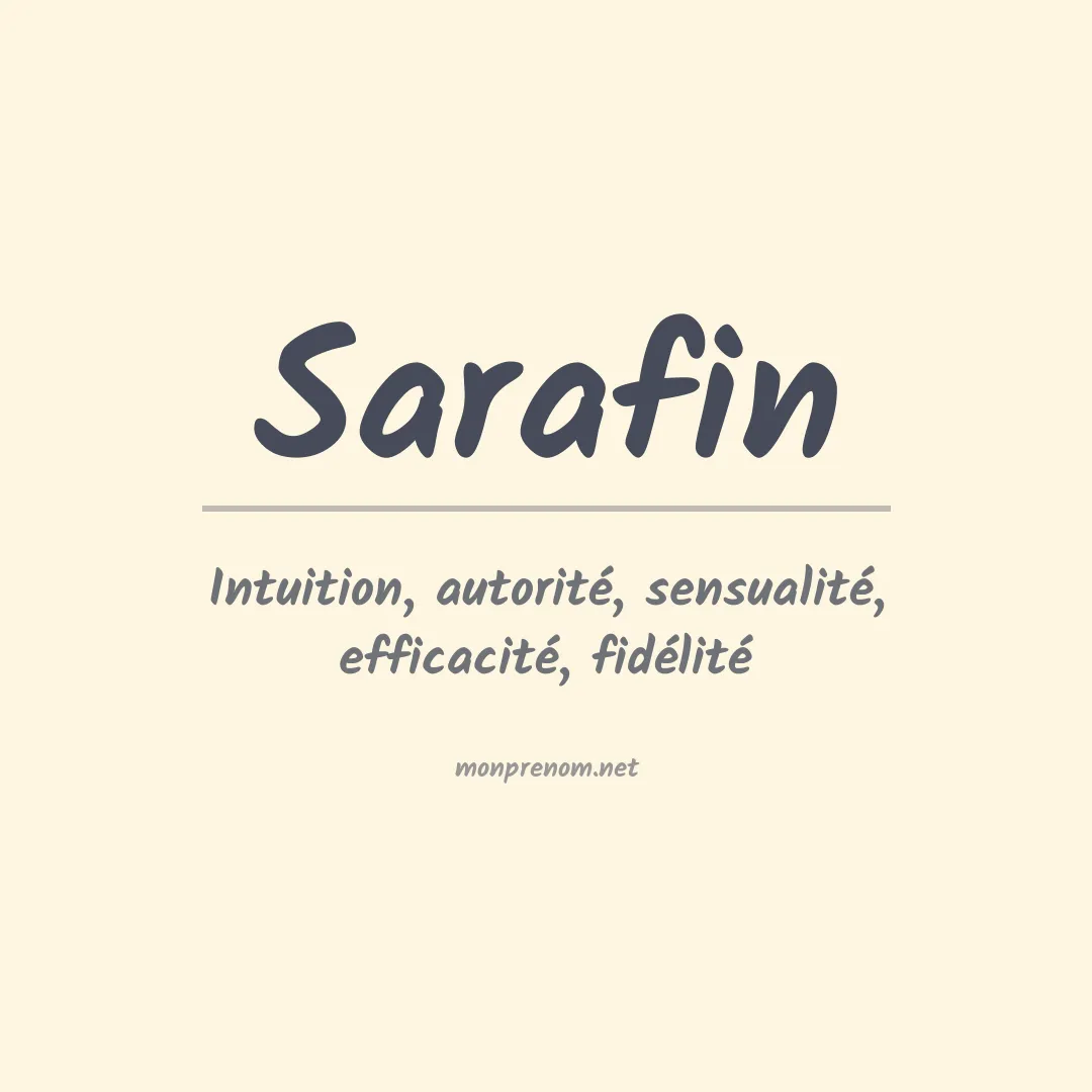 Signification du Prénom Sarafin
