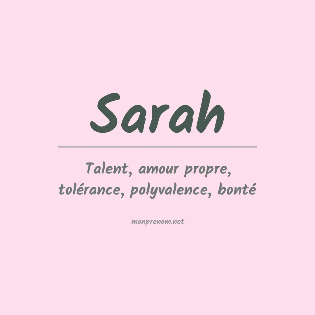Signification du Prénom Sarah