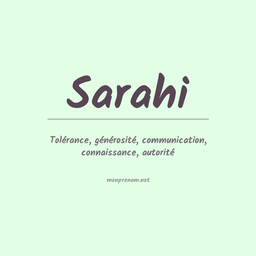 Signification du Prénom Sarahi