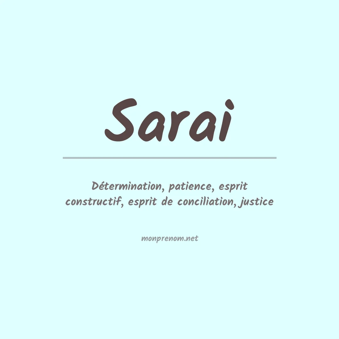 Signification du Prénom Sarai