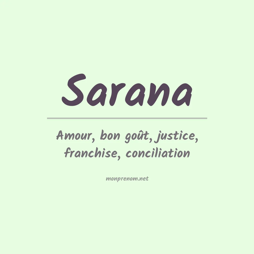 Signification du Prénom Sarana Signification du Prénom Sarana