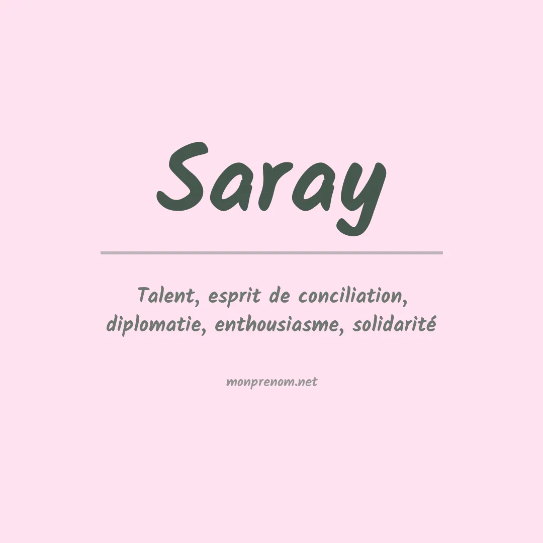 Signification du Prénom Saray