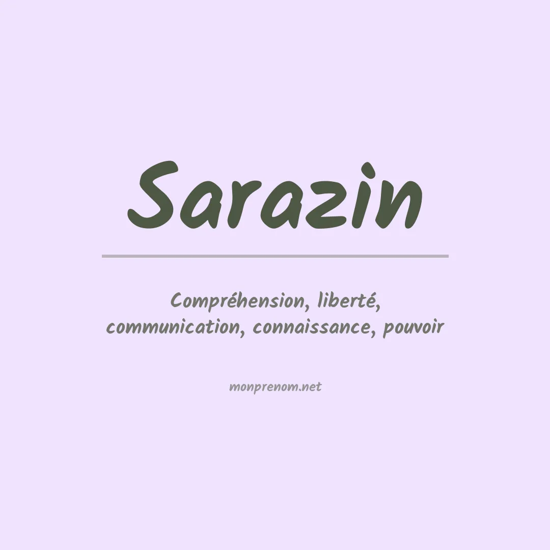 Signification du Prénom Sarazin