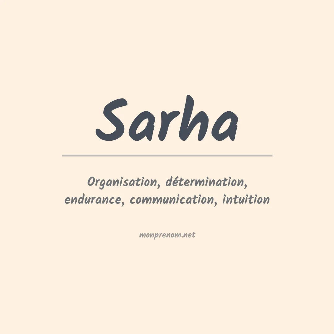 Signification du Prénom Sarha