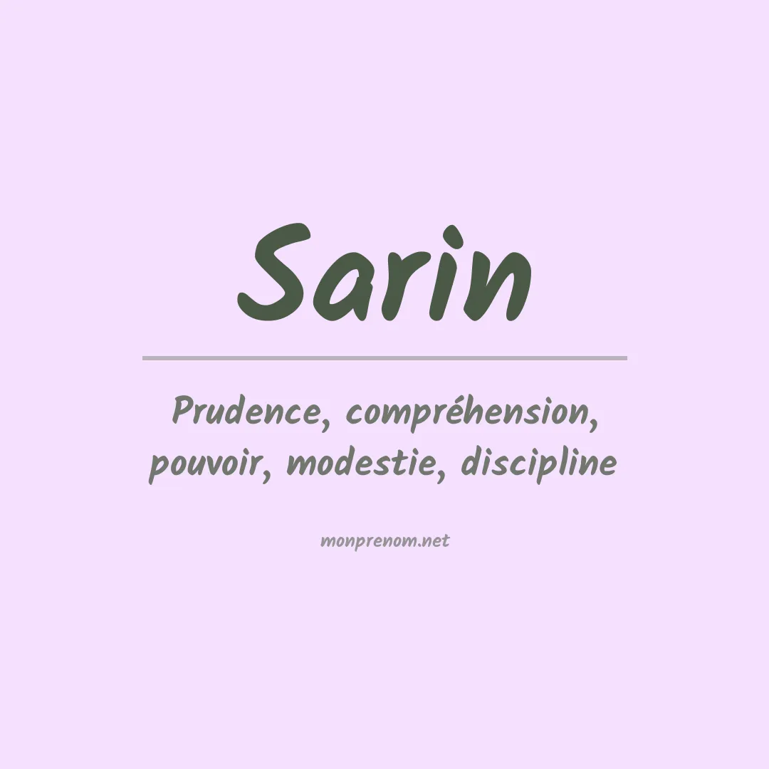 Signification du Prénom Sarin