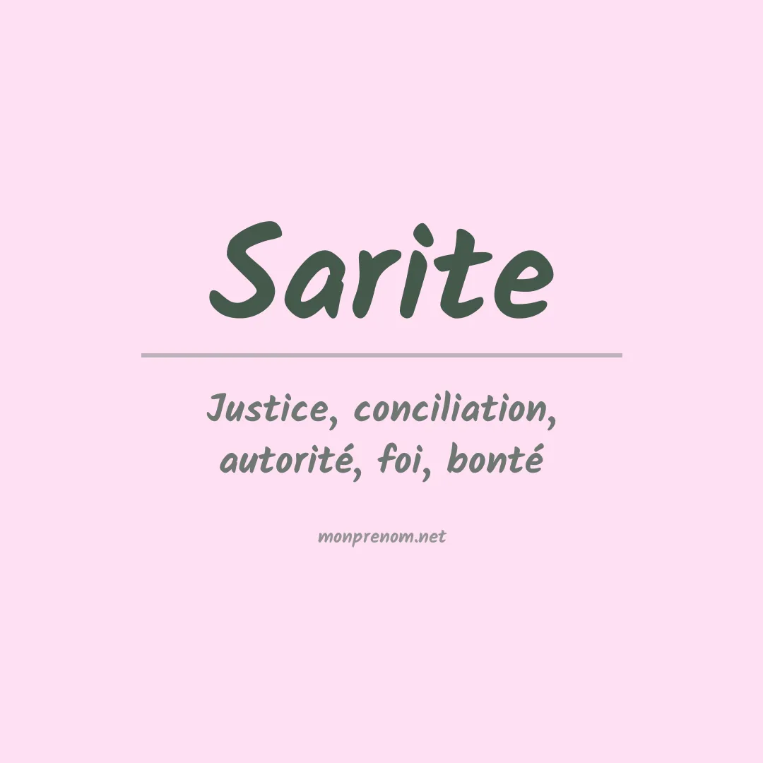 Signification du Prénom Sarite Signification du Prénom Sarite