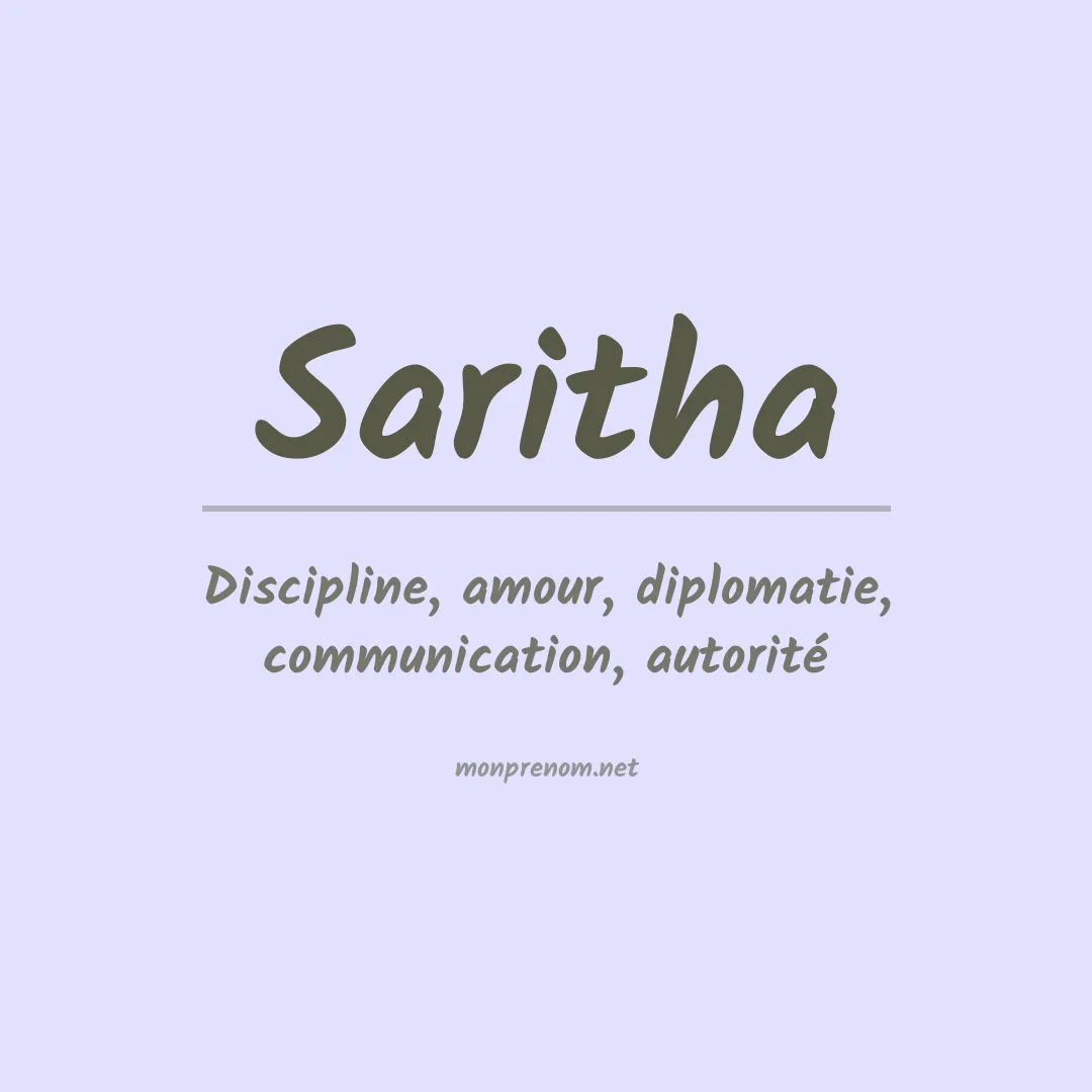 Signification du Prénom Saritha