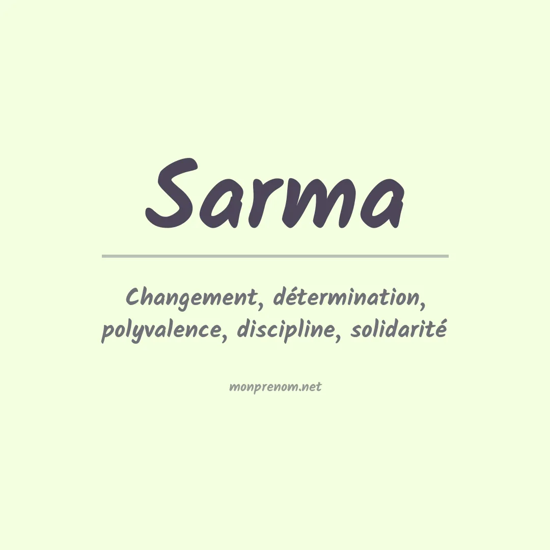 Signification du Prénom Sarma