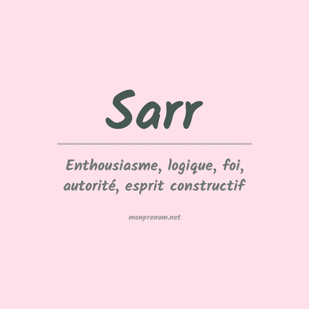 Signification du Prénom Sarr