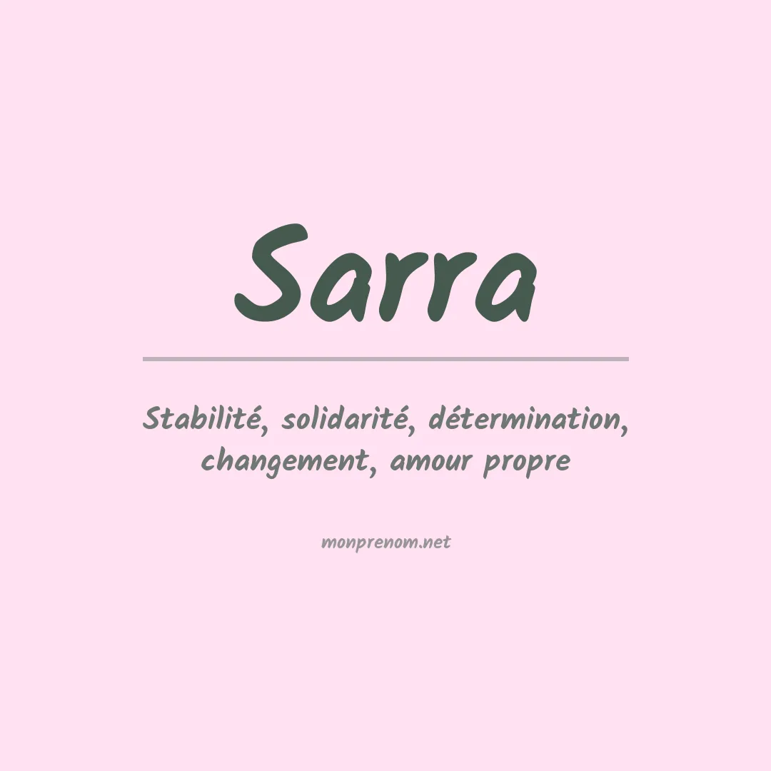 Signification du Prénom Sarra
