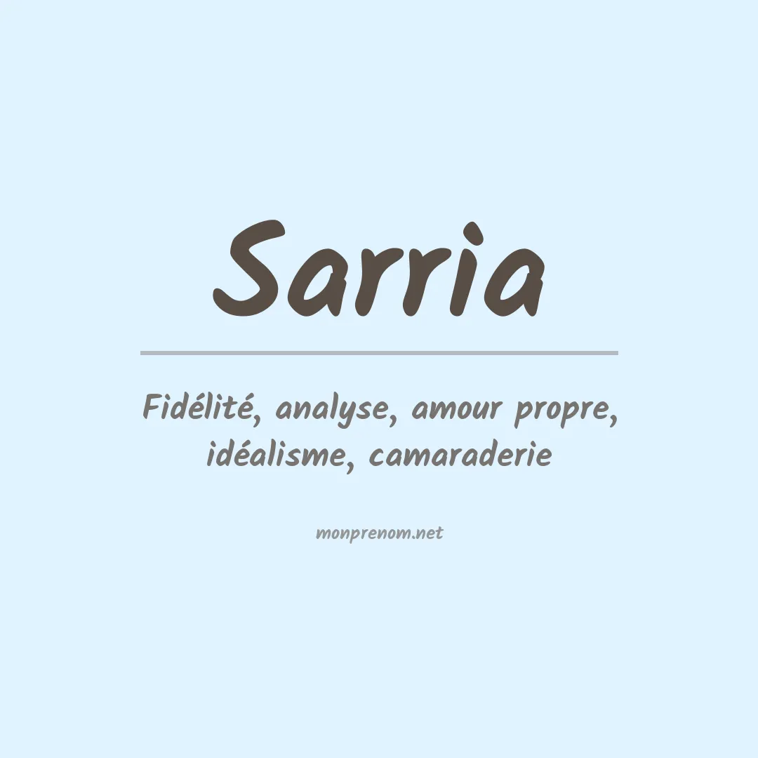 Signification du Prénom Sarria