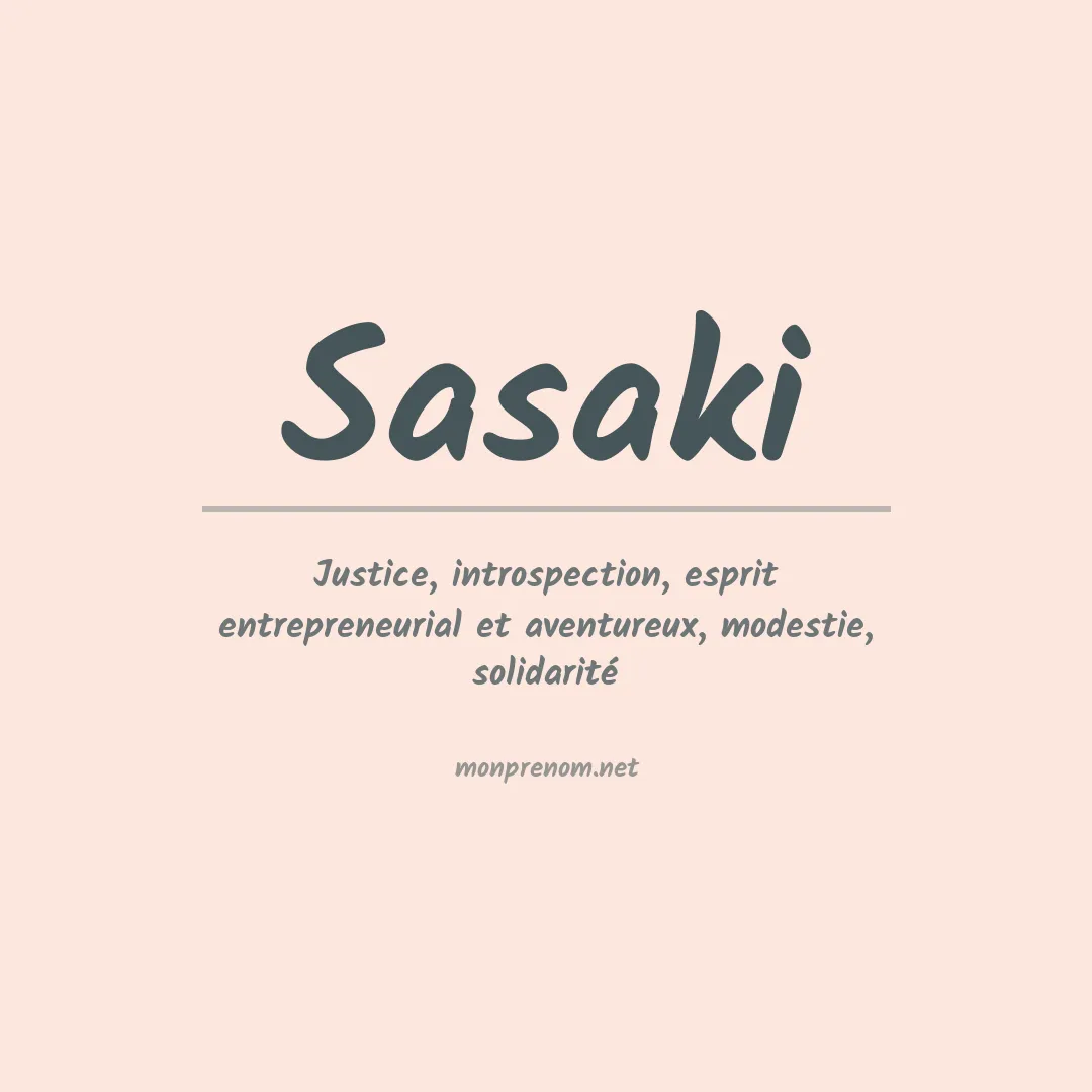 Signification du Prénom Sasaki