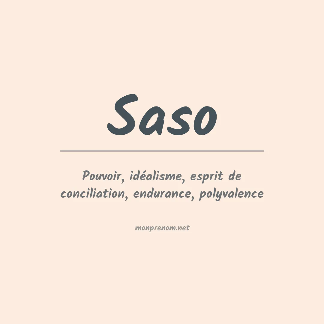 Signification du Prénom Saso