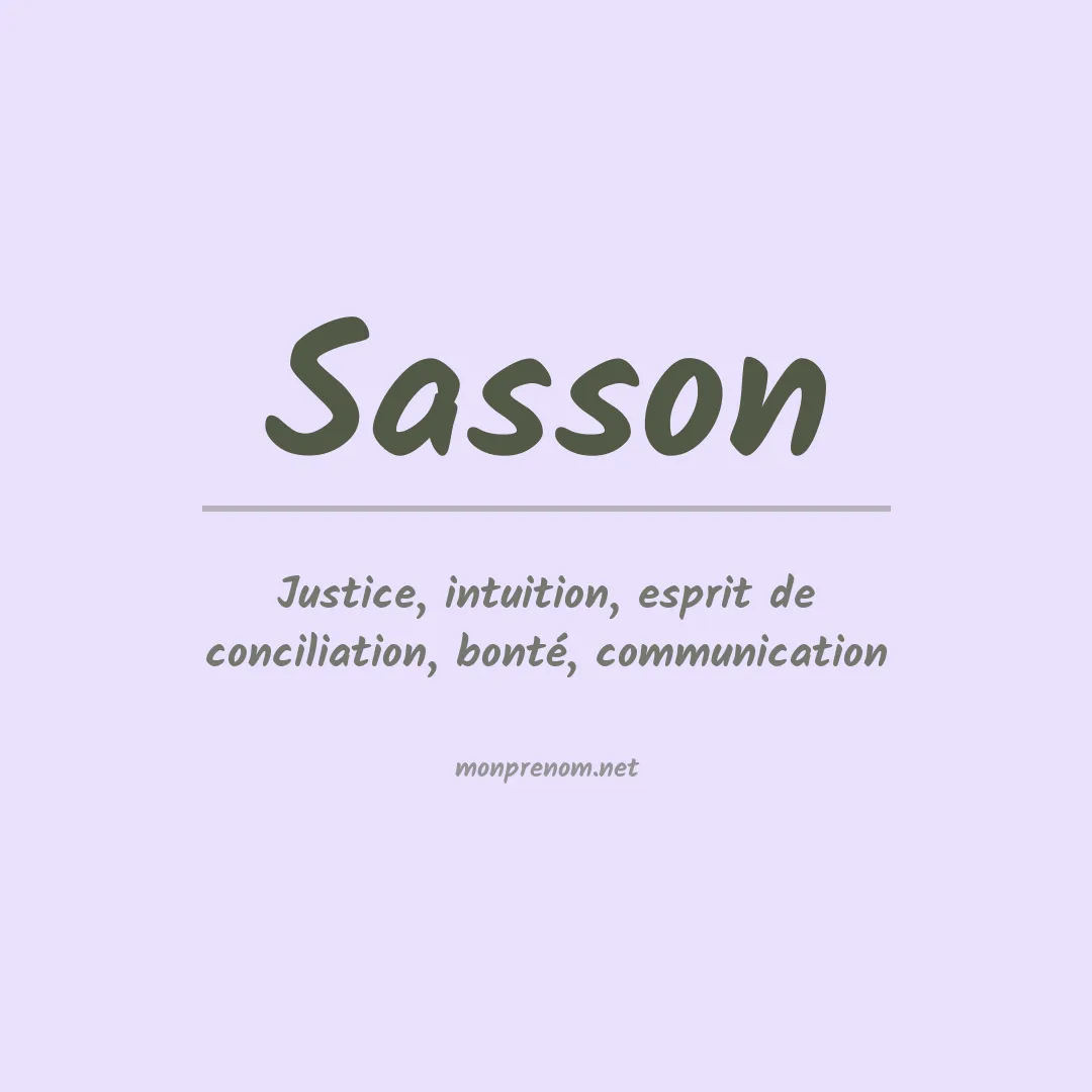 Signification du Prénom Sasson