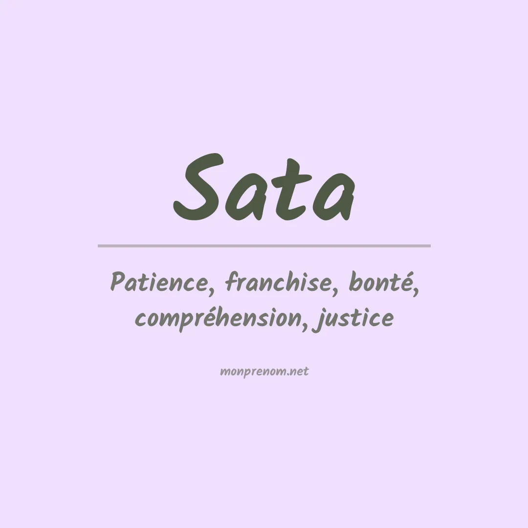 Signification du Prénom Sata Signification du Prénom Sata