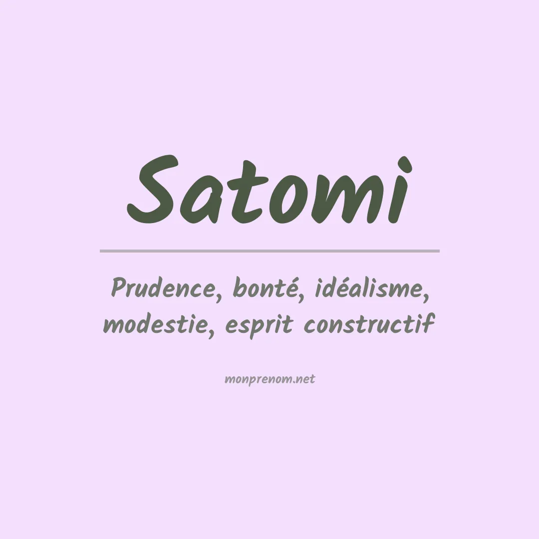 Signification du Prénom Satomi