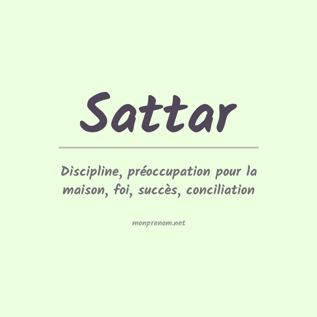Signification du Prénom Sattar