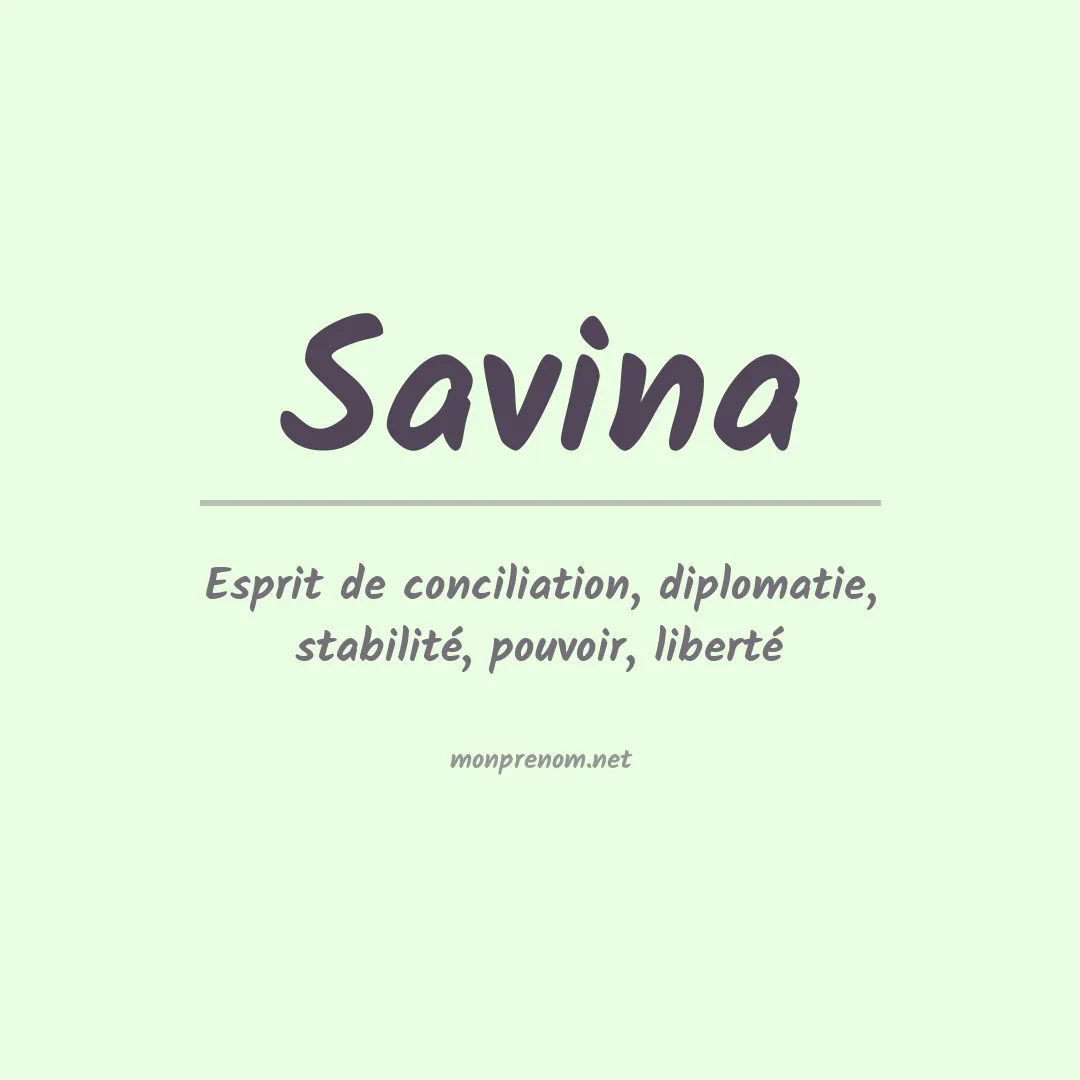Signification du Prénom Savina Signification du Prénom Savina