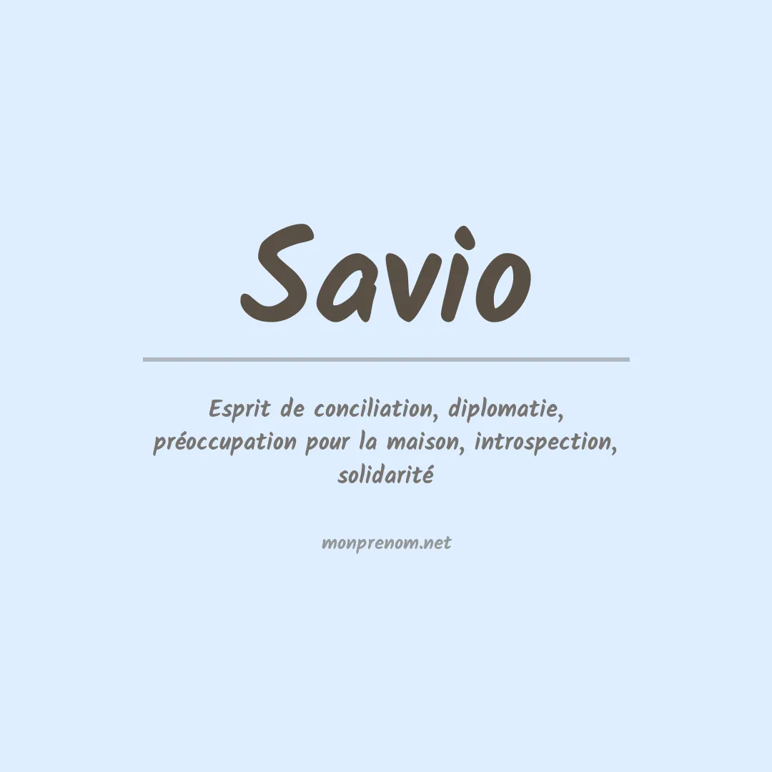 Signification du Prénom Savio