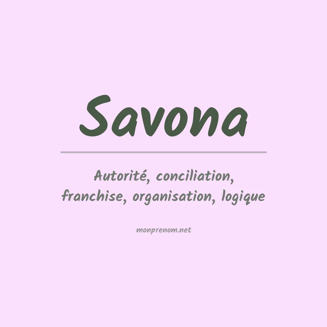 Signification du Prénom Savona