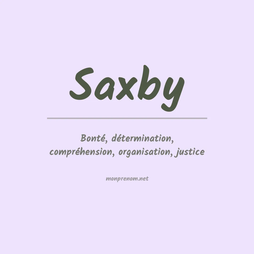 Signification du Prénom Saxby