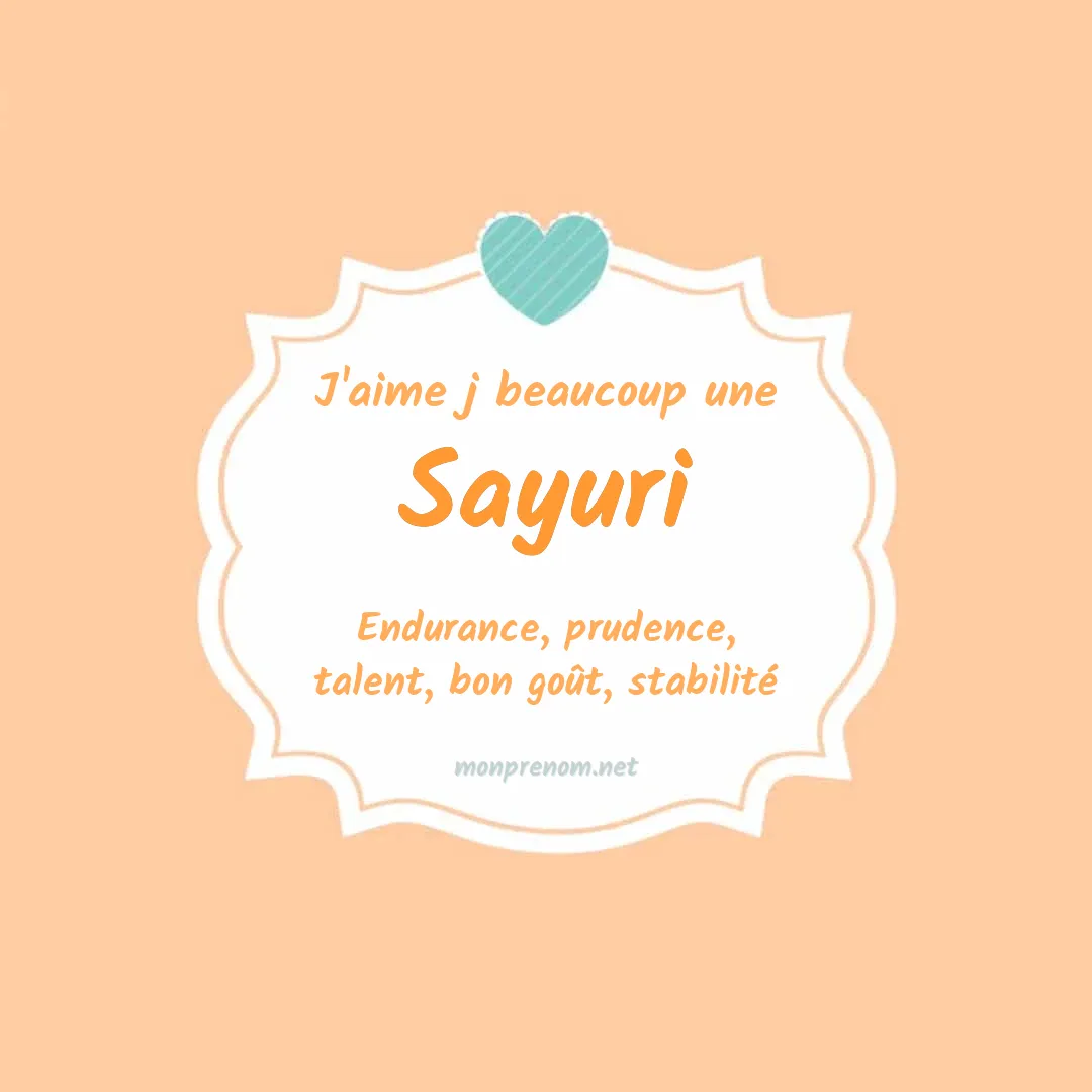 j'aime beaucoup Sayuri