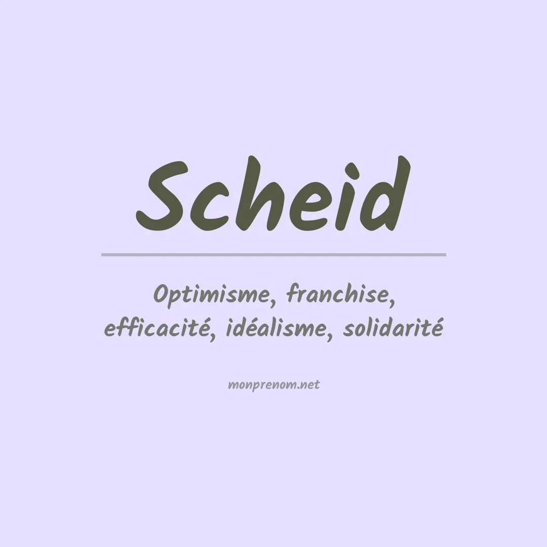Signification du Prénom Scheid